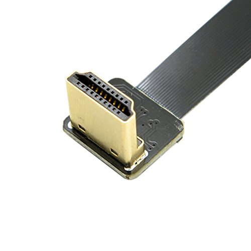 CY 50 cm FPV HDMI Typ A Stecker auf 90 Grad nach unten abgewinkelt HDMI Stecker HDTV FPC flach Kabel für Multicopter Aerial Photography - 6