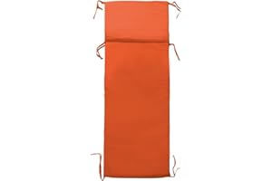 PARAMAISON Cuscino Lettino Prendisole per Esterno Relax 190, da Esterni, Universale, con Laccetti, Imbottito 3cm, 60x190 cm