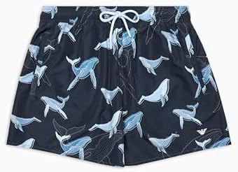 Emporio Armani Mid Boxer, Costume a Pantaloncino Uomo, Blue Print Whale,