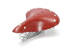 TentHome Sella per bicicletta Vintage in Pelle Verniciata Sella a Molla con Rivetti per Donne Uomini