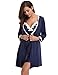 Price comparison product image Aibrou Women 2 Pieces Sleepwear Long Satin Elegant Dressing Gown Kimono Robe with Strap Nightdress for Loungewear Dark Blue