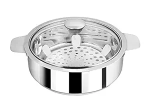 NanoNine SS086 Stainless Steel Insulated Chapati Small Casserole, Silver
