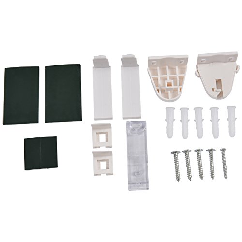 Costway Verdunkelungsrollo Fensterrollo Klemmrollo Thermorollo Seitenzugrollo Klemmfix-Rollo ohne Bohren 110x150cm Farbwahl lichtundurchlässig (Weiß) - 7