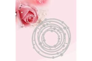 JOWXSX 3D Spotty Circle Frame Metal Cutting Dies for Card Making, Cut Stencils for DIY Scrapbooking Photo Album Paper Decorative Craft for Greeting Cards Invitation Birthday Gift Punch Stencil