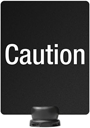 Lavi Industries 80-1141TV/P5S Lavi Industries "Caution" Sign for Tempest Outdoor Stanchion, 8.5" x 11", Black Sintra