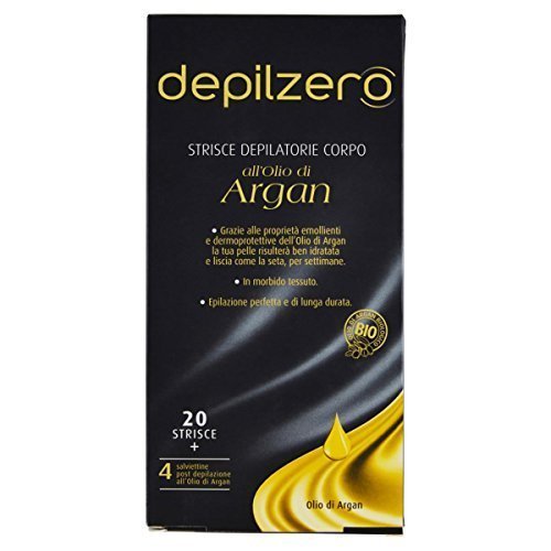 Depilzero Strisce Depilatorie Corpo All'Olio Di Argan 20 Pezzi