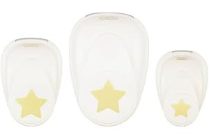 Vaessen Creative Kit de Perforatrici di Forme per Carta Stelle, 1,5, 2,5, e 3,75 cm, 3 unità, fino a 160g, per L'artigianato e lo Scrapbooking