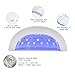LONGKO 48W 24W UV/LED Nail Gel Curing Lamp 2-Light Manicure Dryer Fingernail Toenail Fast Drying Sun Light w/Timer Cooling Fan (White)