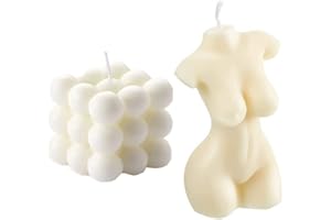 NATUREMAN Świeca bąbelkowa – świece woskowe w kształcie kostki sojowej, świeca w kształcie kobiecego ciała, estetyczna świeca do dekoracji domu, zestaw 2 świec zapachowych, do użytku domowego i na prezent