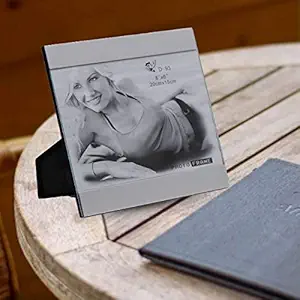 Kookee Acrylic Silver Border Photo Frame with Back Stand for Tabletop, Home Decor for Your Living and Bedroom (8X6) inches (D-93)