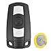 Price comparison product image 3 Button Remote Case Smart Key Shell Fob Replacement with Battery Fit for BMW 3 5 Series