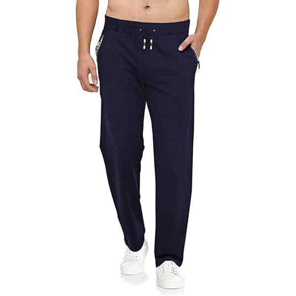 Arjen Kroos Heren Katoenen Joggingbroek met Ritszakken Heren Casual Broek Lange Ademende Baggy Jogging Yoga Broek, XXL