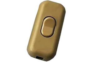 FUCHSWERK Zwischenschalter Schnurschalter - 2-3 polig 6A 250V - Schnurzwischenschalter, Wippschalter, Zuleitungsschalter, Kabelschalter, Schalter | Gold