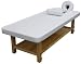 Produktbild höhenverstellbare Ayurvedaliege Massageliege mit Holzgestell Farbe Holz: buche, Bezug weiß