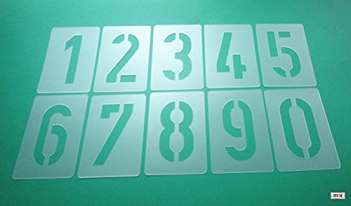 Zahlen-Schablonen-Set 003510, Zahlen 0-9 / 10cm hoch, 10 einzelne Schablonen