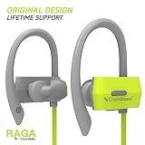CrossBeatsTM Raga Wireless Bluetooth Headset Headphones -IPX4 Sweatproof -Premium Sound with Bass, Noise Cancelling, Secure Fit Bluetooth V4.1, 8 Hrs Playtime | Built-in-Mic | Strong Bass| Ergonomic-Designed Ear Hooks | Soft Silicone Surface - Gray/Green RS.2299 (62.00% Off) - Amazon