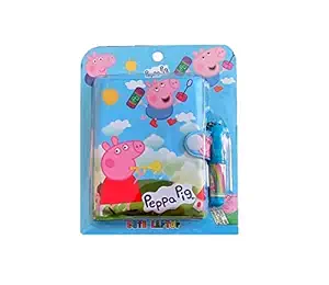 AUM Peppa Pig Small Pocket Diary with Small Pen for Kids Cute Cartoon Stationery Set with Peppa Pig for Students Kids Children Birthday Return Gift