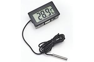 Essex Reptile Compact Digital Thermometer - External Probe with 1 Metre Cable - for use in Vivarium & Aquarium
