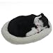 Produktbild Spielzeug fuer Haustier mit Wollbett - TOOGOO(R) Emulation Schlafatem Katze Spielzeug Haustier mit Wollbett Schwarz (Kitty Katze)