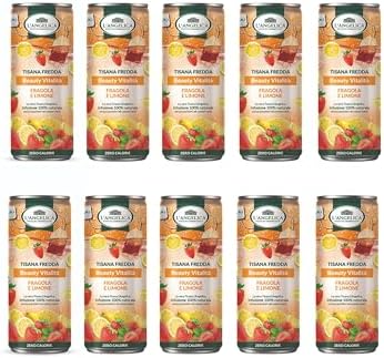 L'Angelica, Tisana a Freddo Sgonfiante Digestiva, a Base di Zenzero e Carvi per l'Eliminazione dei Gas, Limone e Genziana per Regolare la Funzione Digestiva, 12 Lattine
