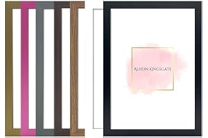Alison Kingsgate Elegant Sleek White A5 Frame Size (14.8 x 21cm) - Flat Classic Design White A5 Picture Frame with Safe Perspex Front & Wall Hanging Hooks - British Handmade Décor Frames