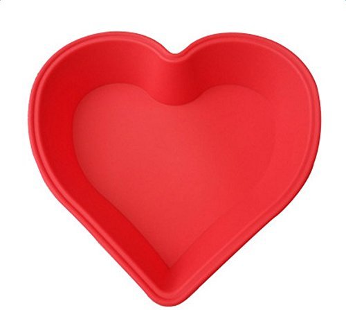 CAOLATOR Silikon-Backformen Kuchenform Herzförmig Kuchenform Backform 10 Zoll Geeignet für Mikrowelle Backofen Dampfgarer Kühlschrank - 3
