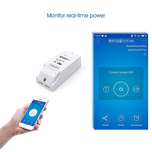 Itead Sonoff POW WLAN Schaltrelais mit Energieverbrauchsmessung, Steuerung von Lampen und anderen Geräten via Smartphone, Manage Dein Smart Home - 3
