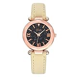 Lazzgirl Mode Farbe Strap Digital Dial Lederarmband Quarz Analog Armbanduhren(Schwarz,One Size)