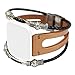 Produktbild Strap Band,Janly Ersatz Leder Armband Strap für Fitbit Versa/Versa Lite (Gold)