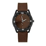 IG Invictus Mann Uhr Retro Entwurfs Nylonband analoge Legierungs Quarz Armbanduhr Vintage Herrenuhr mit Nylonarmband ZYB 5 Braune Retro Männer Nylon Uhr