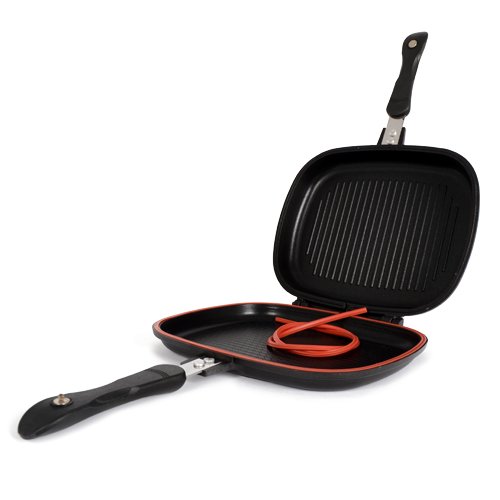 Imex Doppelpfanne aus Aluminiumguss mit Xylan Plus Beschichtung | Alupfanne zum Grillen und Braten, die Wendepfanne ø 28 cm rechteckig | Cift Tava Çift Tarafli Kokusuz Izgara - 3