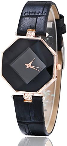 Womens Rhinestone Quartz Watches, Fashion Analog Clearance Lady Wrist Watch Female watches on Sale Watches for Women,Round Dial Case Comfortable PU Leather Wristwatch (black)