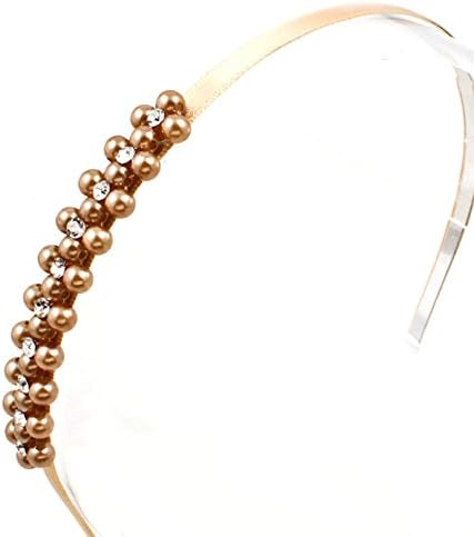 Style My Outfit bronze metallic faux pearl &amp; crystal hairband - hair accessories