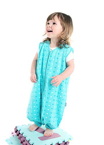 Schlummersack Baby Sommerschlafsack mit Füssen 1 Tog – Teal Stars – erhältlich in 5 verschiedenen Grössen - 2