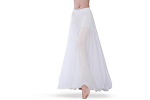 ROYAL SMEELA Jupe Danse du Ventre ATS Voile Maxi Full Jupes Tribal Robe de Danse Mousseline Jupe Longue Flamenco Femme 720 degrés Grande Swing Jupe Costumes Danse Orientale