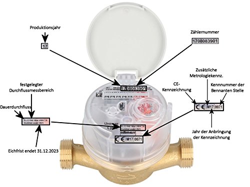 ALLMESS Kalt-Wasserzähler Q3 2,5 m³/h Länge 110 mm (Eichfrist bis 2023) - 4