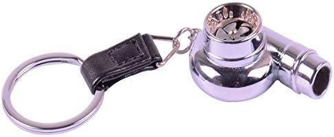 Turbocharger Keychain-FUBARBAR Car Parts Key Ring Chain Auto Part Turbine Keychain Keyfob Sleeve Bearing Key Chain (Polished Silver)