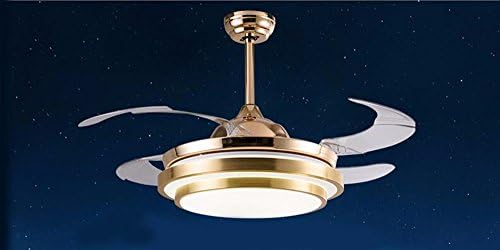 LighSCH Ceiling Fan with Lamp Bedroom Stealth Simple Chandeliers with Fan Led Home Decor42Inch Gold Dimmer Remote Control Diameter 107Cm