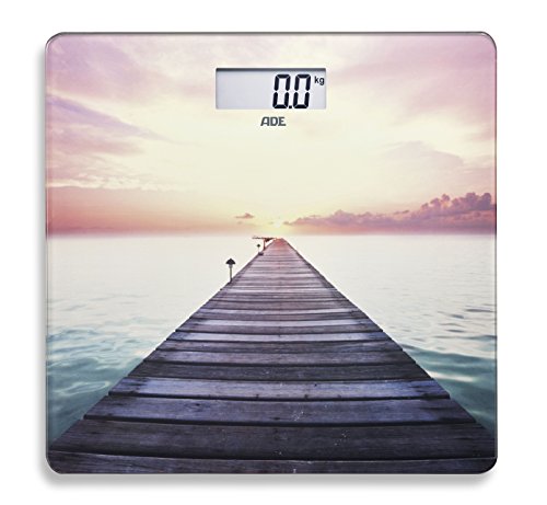 ADE Digitale Personenwaage BE 1602 Jamila. Elektronische Glaswaage mit romantischem Lifestyle-Print. Zur genauen Gewichtsbestimmung bis 180 kg. Inklusive Batterie