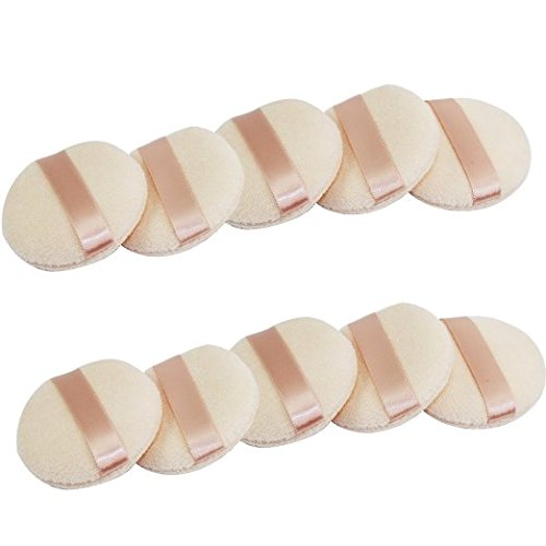 YIMOJI Cosmetic Powder Puff Facial Make-up Tools Cleansing Brushes for Ladies (10Pcs)