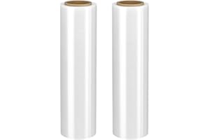 BERRY 40cm x 1.1 KG Heavy Duty Stretch Film Wrap | Multipurpose Clear Pallet Stretch Wrap Film | Extra Strength & Thickness Plastic Wrap | Clear Shrink Wrap | Perfect for Household, Pallet Packing - 2 Rolls