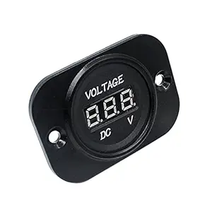 VMS INDIA Universal 12V Car Motorcycle Boat Digital Blue LED Voltmeter Voltage Meter