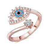 GJJ Schmuck Mode Teufelsauge Ring Schmuck Kreativer Schmuck,Roségold,A