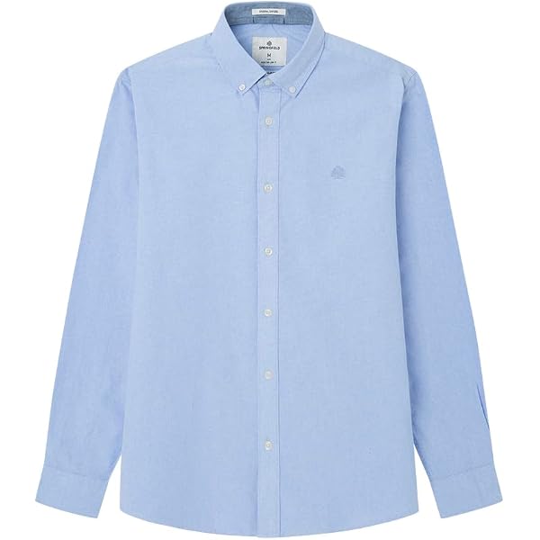 SPRINGFIELD Daily Structure Piping Antelina MAO Shirt with Polo Neck, Camicia Business Uomo, Blu Medio, X-Large