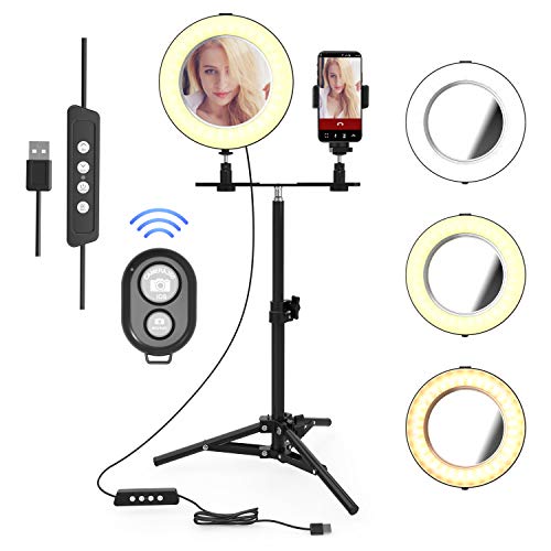 Selvim Anello LED Selfie 8 Pollici Provvisto Di Supporto Tripod, Supporto Telefonico, Controllo Remoto, Perfetto Per Foto, Video, Live Broadcast, Compatibile Per Smartphone Android, IOS ecc...