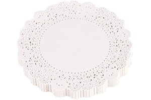 Atyhao 180 Centrini in pizzo in carta cava torta di imballaggio tappeto di carta decorazione compleanno matrimonio 24 cm (9,5")