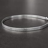  Minimalistische Halskette, Manschettenkette, Halskette chocker aus Sterlingsilber, Manschettenhalsband, Silberkette, Braut Halskette, Hochzeit Halskette