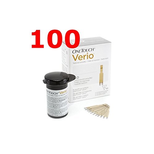 ONETOUCH VERIO - 100 Tiras Reactivos para la prueba de Glicemia - ONE TOUCH