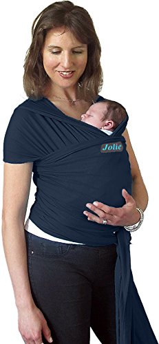 Jolie baby wrap - cotton spandex baby carrier sling - Oeko Tex Standard - comes in several beautiful colours - SATISFACTION GUARANTEED (Navy)