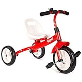 boppi Tricycle à pédales et à Pousser pour Enfant - Rouge